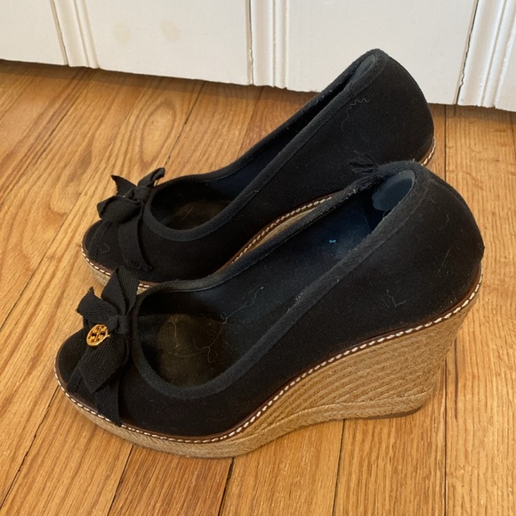 Tory Burch Jackie Black Wedge Espadrille - Picture 3 of 7